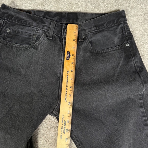 Levis 505 Regular Fit Jeans Mens 34x30 Black Denim Straight Leg - Picture 5 of 11